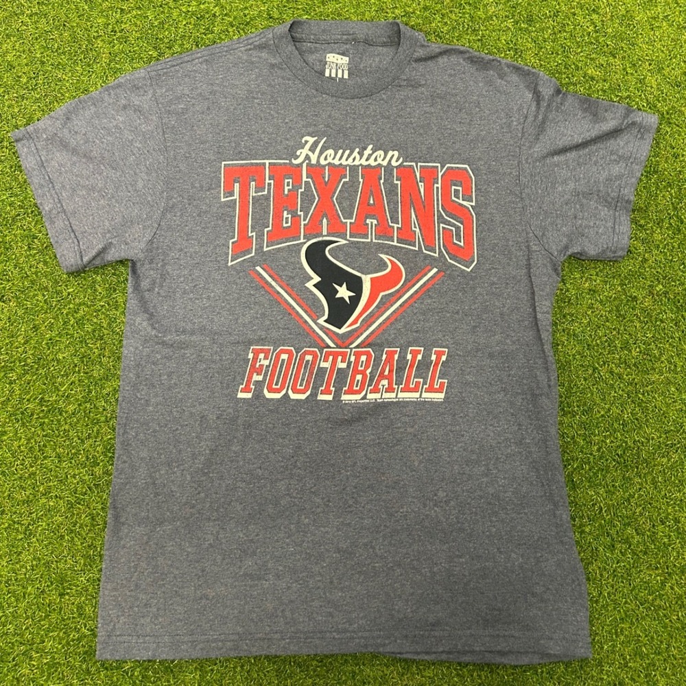 Houston Texans Football T-Shirt Mens Large Charcoal Grey NFL Graphic